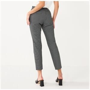 Nine West Gray Plaid Dress Pants Skinny w/ Side Zipper Size 12